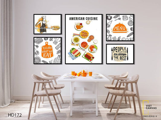 Bộ 5 Tranh Đầu Bếp Và Thức Ăn - HD172