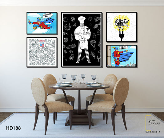 Bộ 5 Tranh Phòng Ăn Và Spiderman - HD188