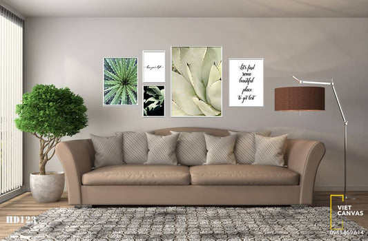 Bộ 5 Tranh Xương Rồng, Sen Đá Và Quotes - HD123