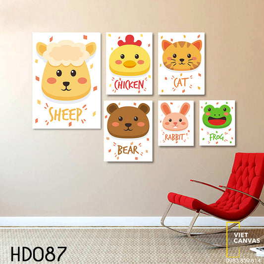 Bộ 6 Tranh Động Vật Đáng Yêu - HD087