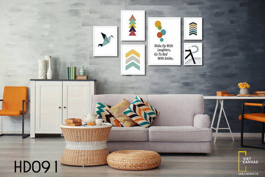 Bộ 6 Tranh Hình Học Màu Sắc - HD091