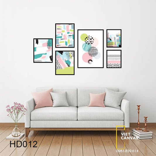Bộ 6 Tranh Trừu Tượng Nhiều Màu - HD012