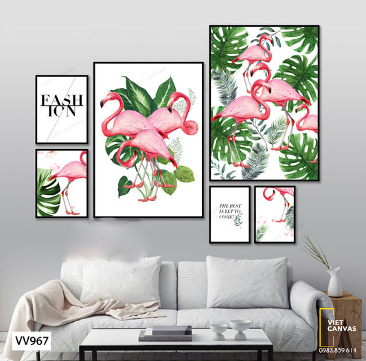 Bộ 6 Tranh Hồng Hạc Và Chiếc Lá - VV967