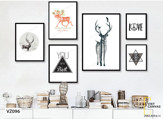 Bộ 6 Tranh Hươu Rừng - VZ096
