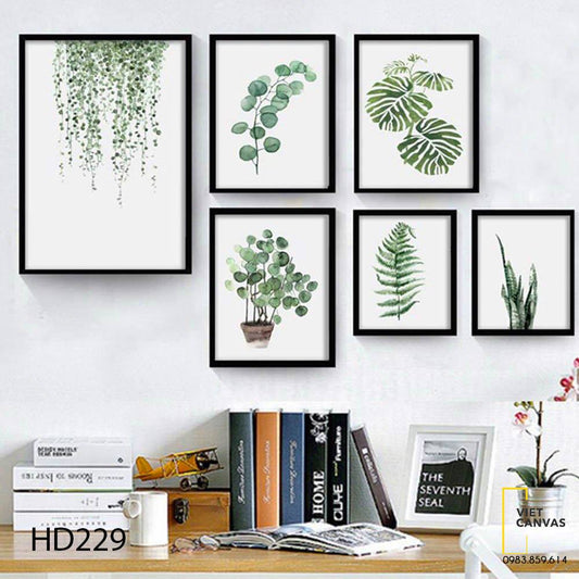 Bộ 6 Tranh Lá Cây Tươi Mát - HD229