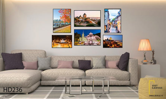 Bộ 6 Tranh Thành Phố Hiện Đại - HD236