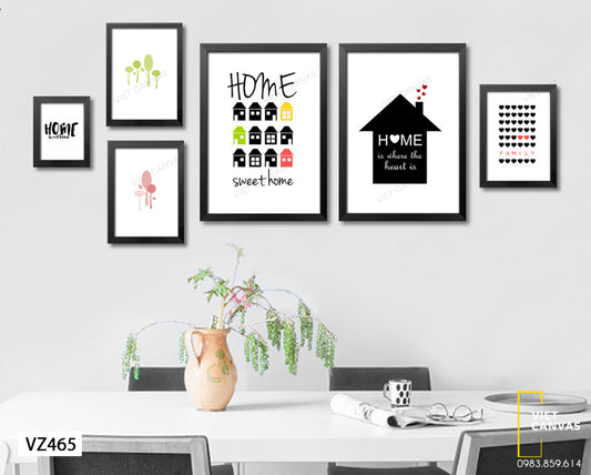 Bộ 6 Tranh Ngôi Nhà Và Quotes - VZ465