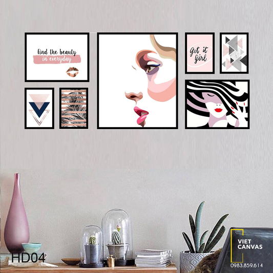 Bộ 7 Tranh Cô Gái Và Quotes - HD004