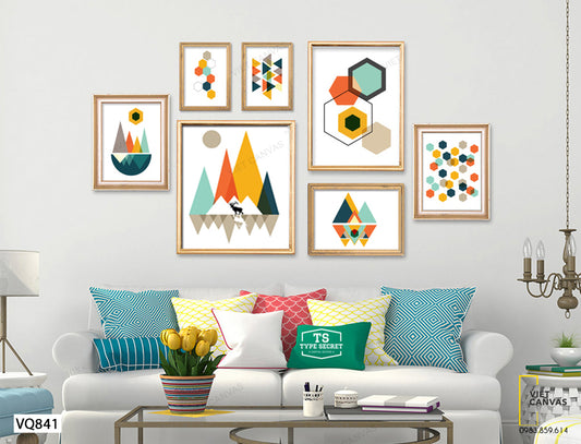 Bộ 7 Tranh Hươu Và Hình Học - VQ841