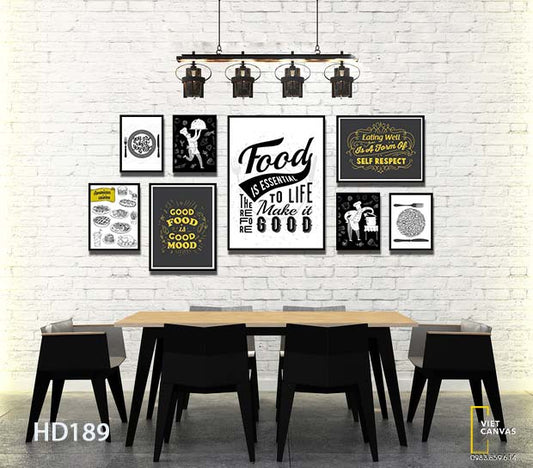 Bộ 8 Tranh Phòng Nấu Ăn Vui Nhộn Và Quotes - HD189