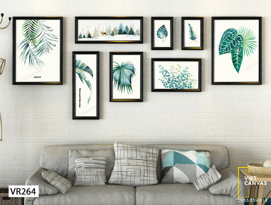 Bộ 8 Tranh Rừng Thông Và Những Chiếc Lá - VR264