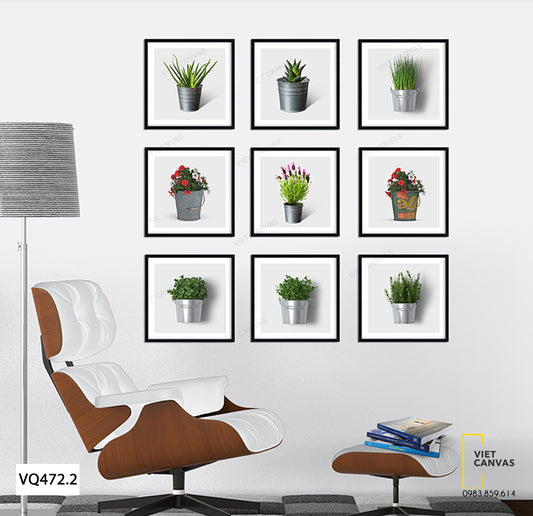 Bộ 9 Tranh Lọ Cây Xanh - VQ472.2
