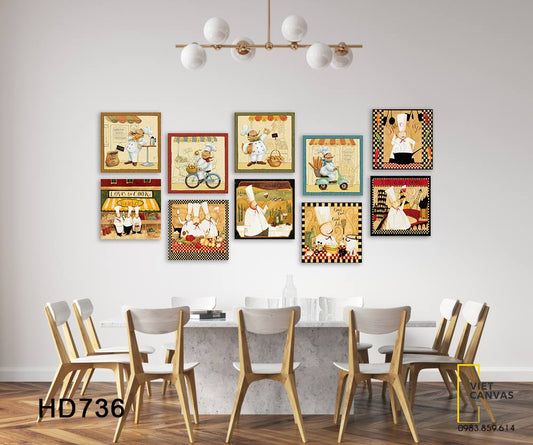 Bộ 10 Tranh Đầu Bếp - HD736