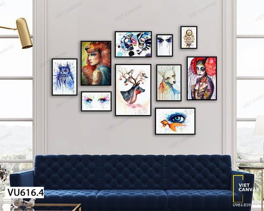 Bộ 10 Tranh Đôi Mắt, Hươu Và Cô Gái - VU616.4