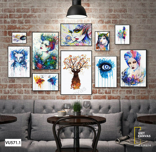 Bộ 10 Tranh Hươu Và Cô Gái - VU571.1