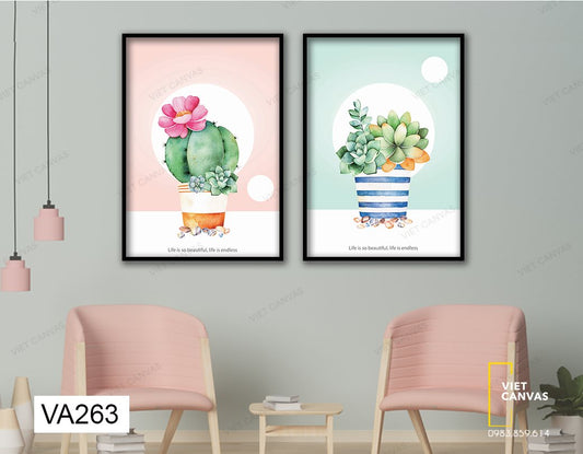 Bộ 2 Tranh Hoa Xương Rồng - VA263