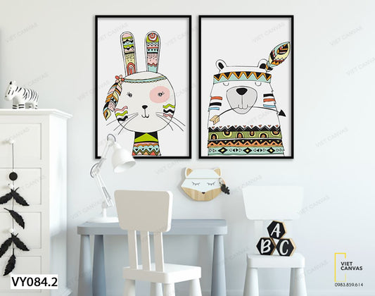 Bộ 2 Tranh Hai Chú Mèo May Mắn - VY084.2