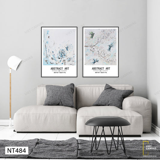Bộ 2 Tranh Trừu Tượng Tông Trắng - NT484