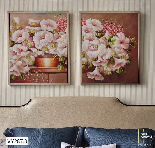 Bộ 2 Tranh Bình Hoa Đơn Sắc - VY287.3
