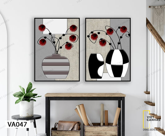 Bộ 2 Tranh Bình Hoa Cổ Điển - VA047
