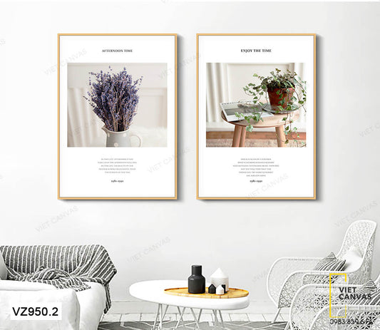 Bộ 2 Tranh Bình Hoa Và Chậu Cây - VZ950.2