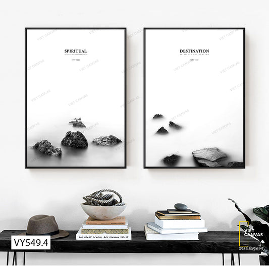 Bộ 2 Tranh Bờ Biển Trắng Xóa - VY549.4