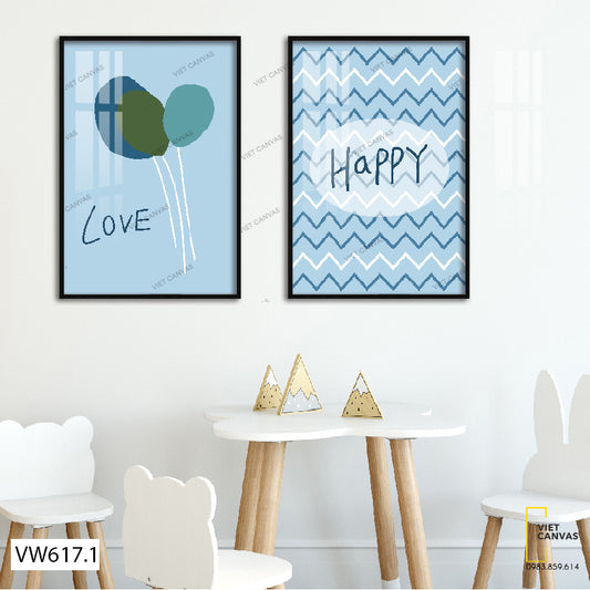 Bộ 2 Tranh Bong Bóng Và Dích Dắc - VW617.1