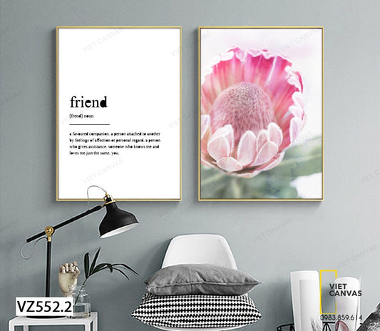 Bộ 2 Tranh Bông Hoa Nở Và Quotes - VZ552.2