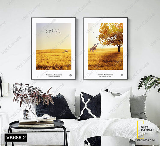 Bộ 2 Tranh Cánh Đồng Chiều Thu - VK686.2