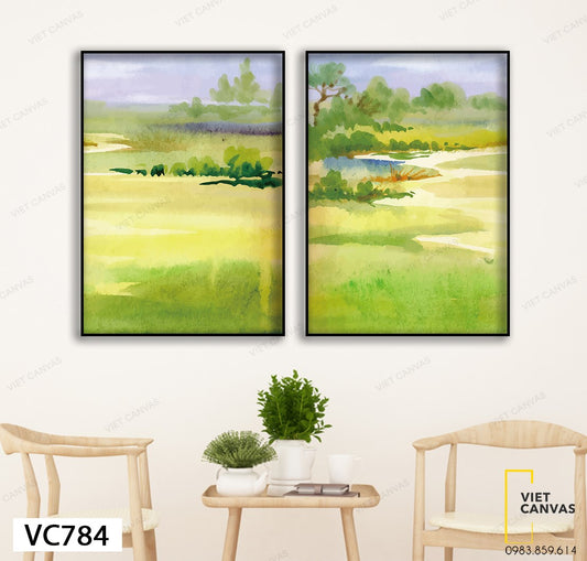 Bộ 2 Tranh Cánh Đồng Xanh Mát - VC784