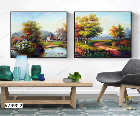 Bộ 2 Tranh Cảnh Thiên Nhiên Đẹp Nao Lòng - VZ490.2