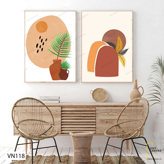 Bộ 2 Tranh Cảnh Vật Tối Giản - VN118