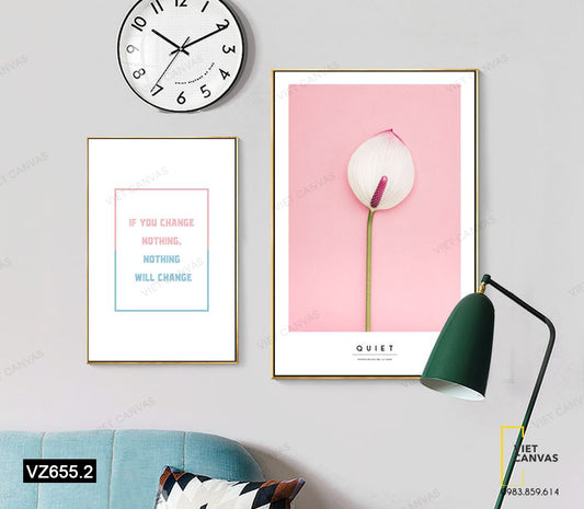 Bộ 2 Tranh Câu Quotes Và Hoa Hồng Môn - VZ655.2