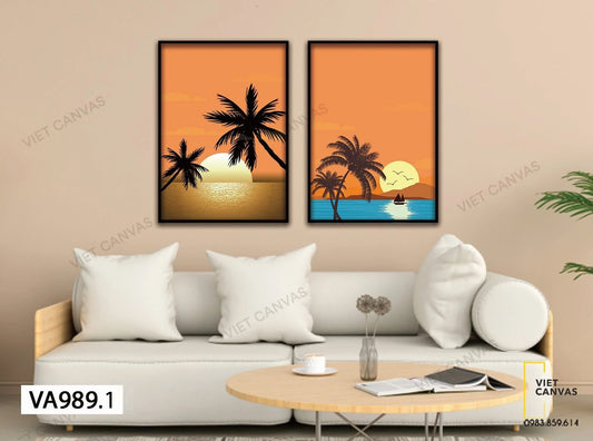 Bộ 2 Tranh Cây Dừa Trên Đảo - VA989