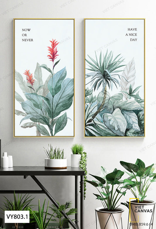 Bộ 2 Tranh Lá Cây Xanh - VY803.1