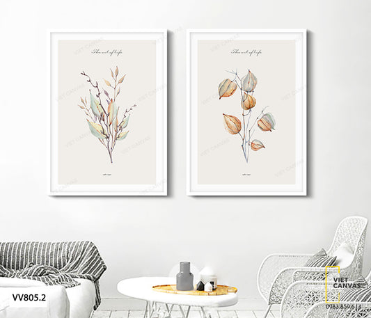 Bộ 2 Tranh Cây Hoa Lá - VV805.2
