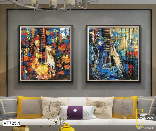 Bộ 2 Tranh Chiếc Guitar Điện - VT725.1