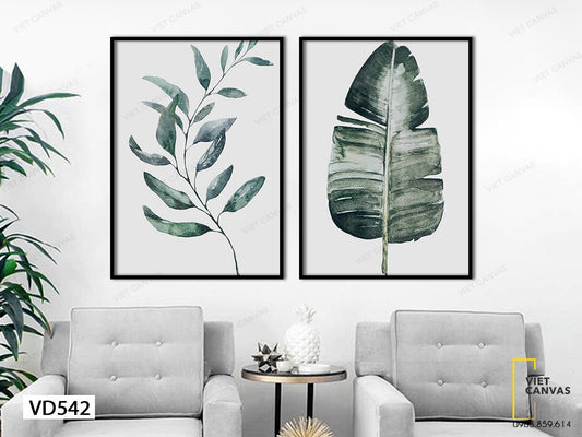 Bộ 2 Tranh Chiếc Lá Xanh Biếc - VD542