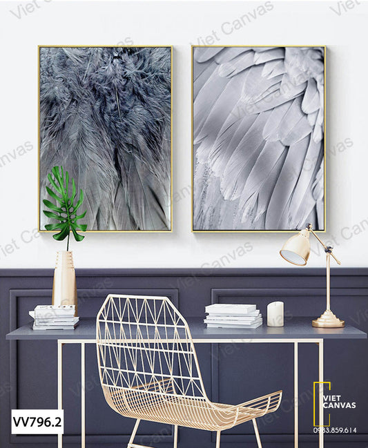 Bộ 2 Tranh Chiếc Lông Vũ - VV796.2