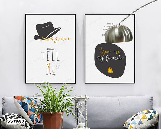 Bộ 2 Tranh Chiếc Nón Và Quotes - VV786.3