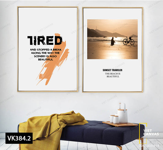Bộ 2 Tranh Quotes, Con Người Và Biển - VK384.2
