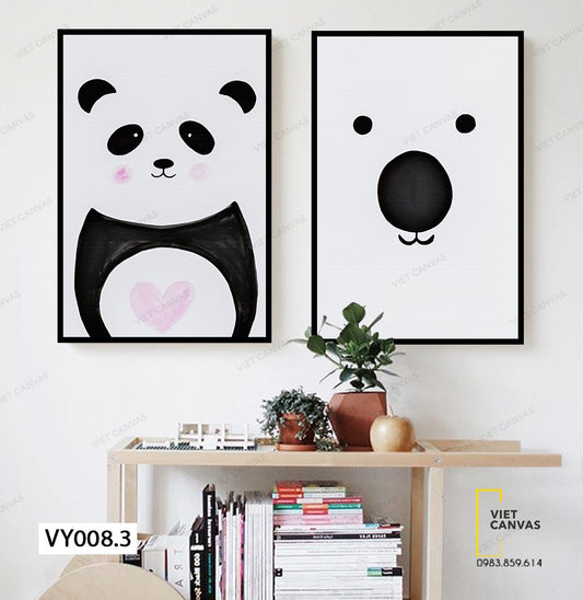 Bộ 2 Tranh Chú Gấu Trúc Đáng Yêu - VY008.3