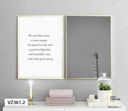 Bộ 2 Tranh Chú Hươu Cao Cổ Và Quotes - VZ361.2