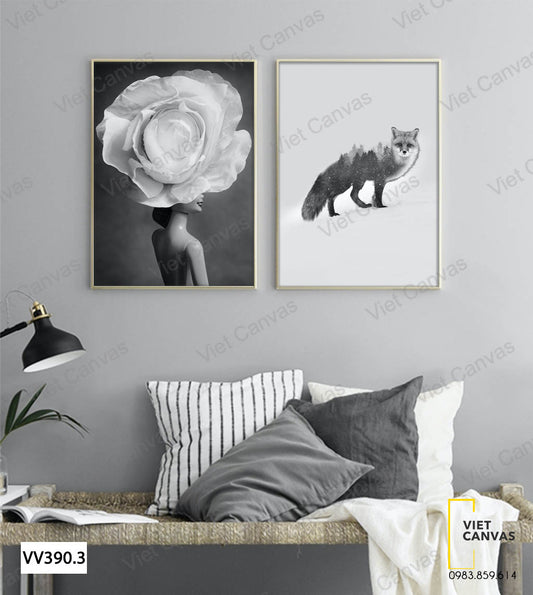Bộ 2 Tranh Cô Gái Và Con Cáo - VV390.3