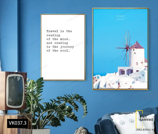 Bộ 2 Tranh Cối Xay Gió Và Quotes- VK037.3