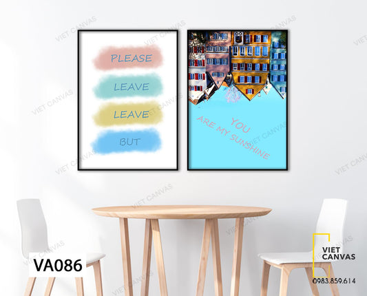 Bộ 2 Tranh Khu Nhà Và Quotes - VA086
