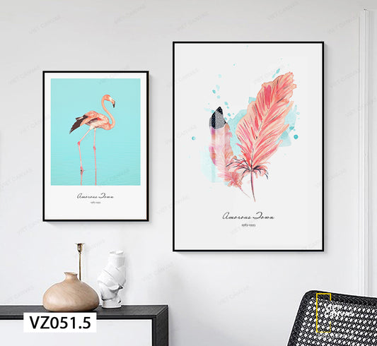 Bộ 2 Tranh Con Hạc Và Lông Vũ - VZ051.5