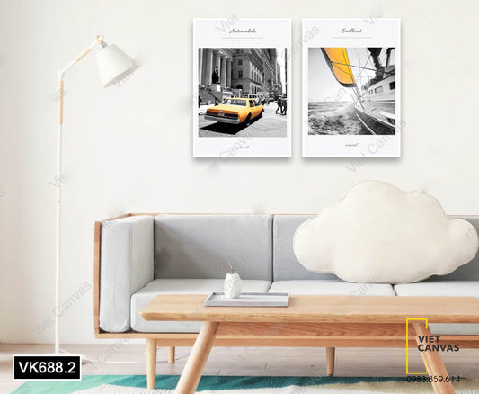 Bộ 2 Tranh Góc Phố Và Cánh Buồm - VK688.2