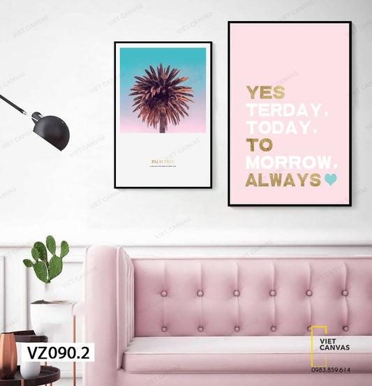 Bộ 2 Tranh Cây Cối Và Quotes - VZ090.2