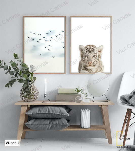 Bộ 2 Tranh Đàn Chim Và Con Hổ - VU563.2